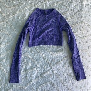 Gymshark women’s purple long sleeve crop top sz S